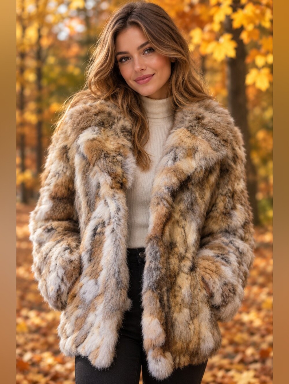Vintage Ilana Patchwork Rabbit Fur Coat